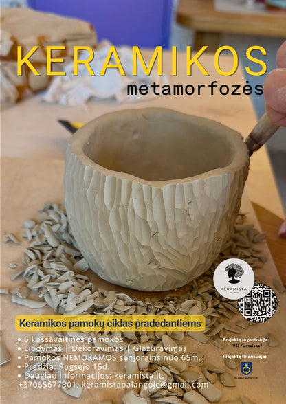 Keramikos metamorfozės – kūrybinės keramikos pamokos Palangoje